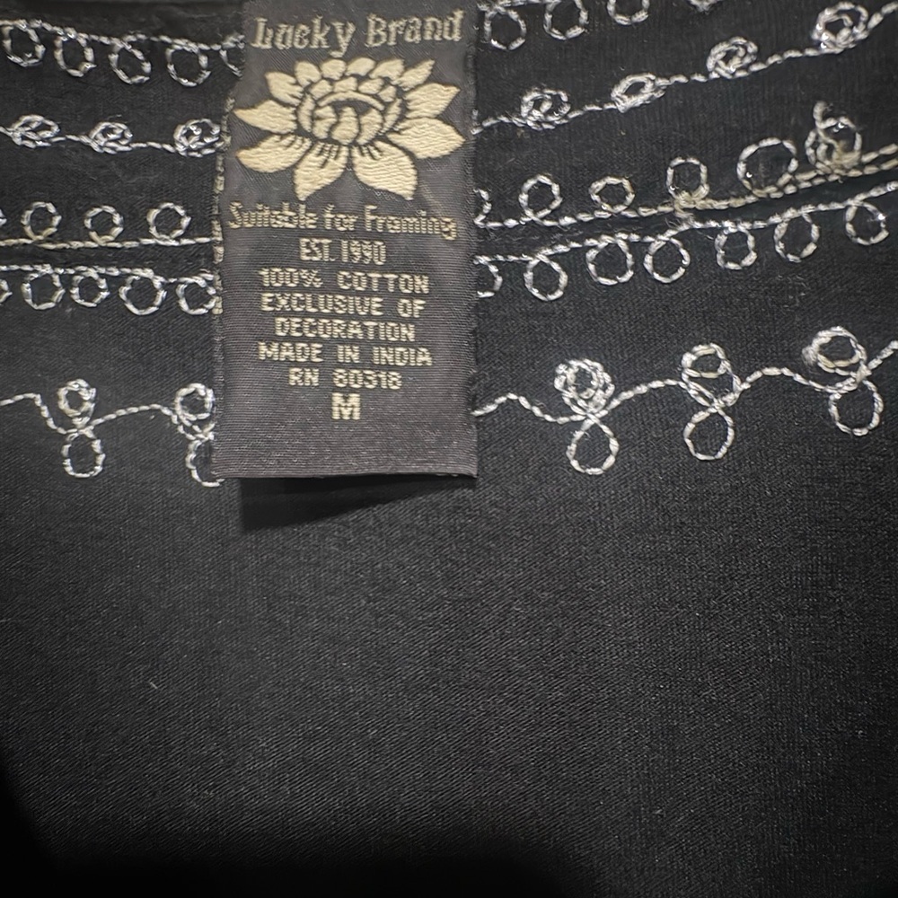 Embroidered Black Women's Top - Picture 2 of 5